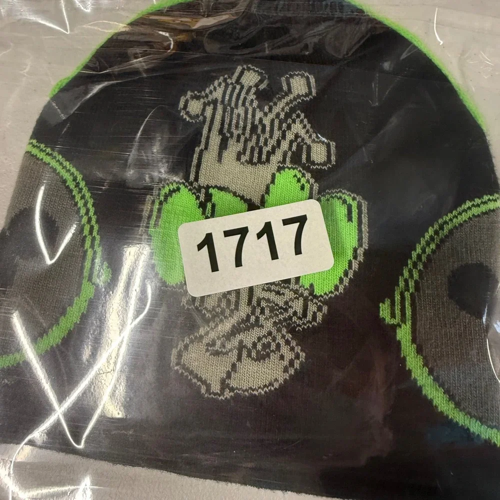 Disney Parks Youth Beanie Hat Black‎ Gray Green Mickey Mouse Knit Cap OS